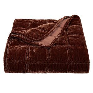 HiEnd Accents Stella Faux Silk Velvet Double Box Stitch Throw 50"W x 60"L